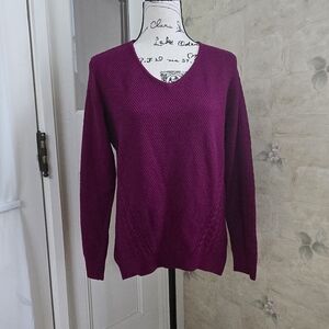 St. John V-Neck Sweater in Rich Purple